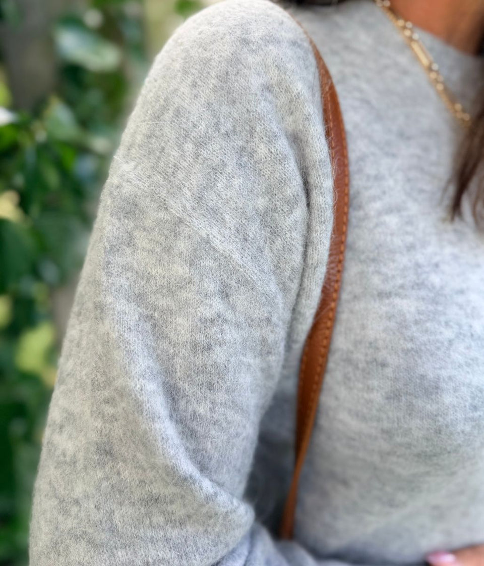 Grey Alpaca Wool Blend Jumper