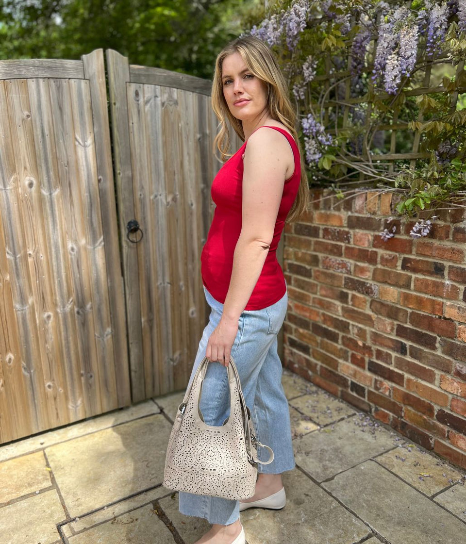 Red Cotton Rich Secret Support Vest Top