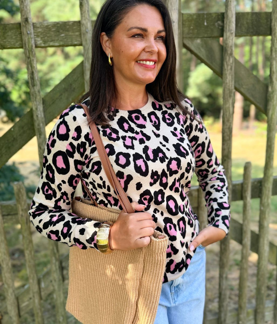 Leopard Print Lightweight Jumper