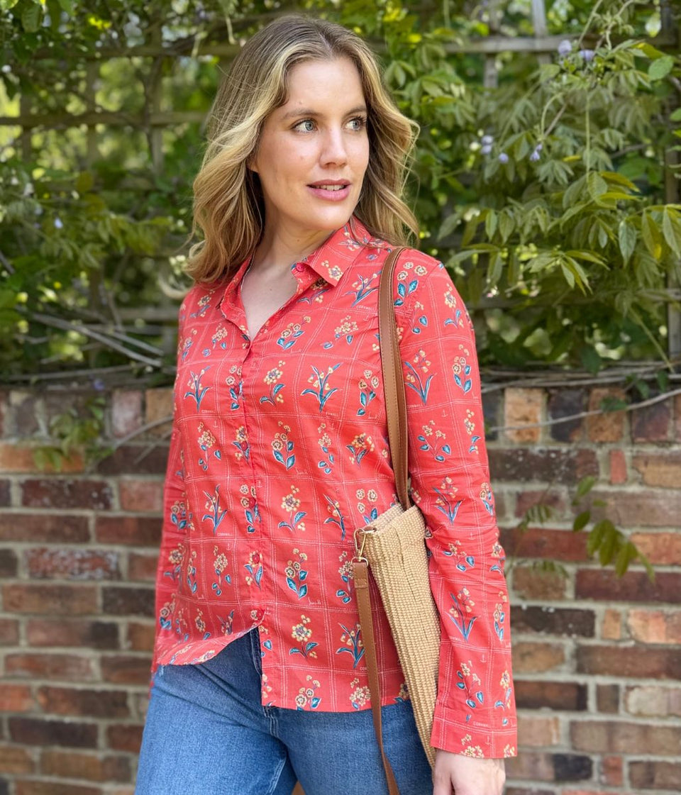Ex Seasalt Orange Print Larissa Shirt
