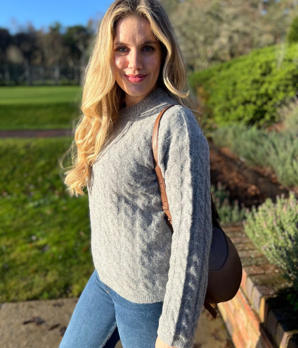 Grey Cable Twist Jumper