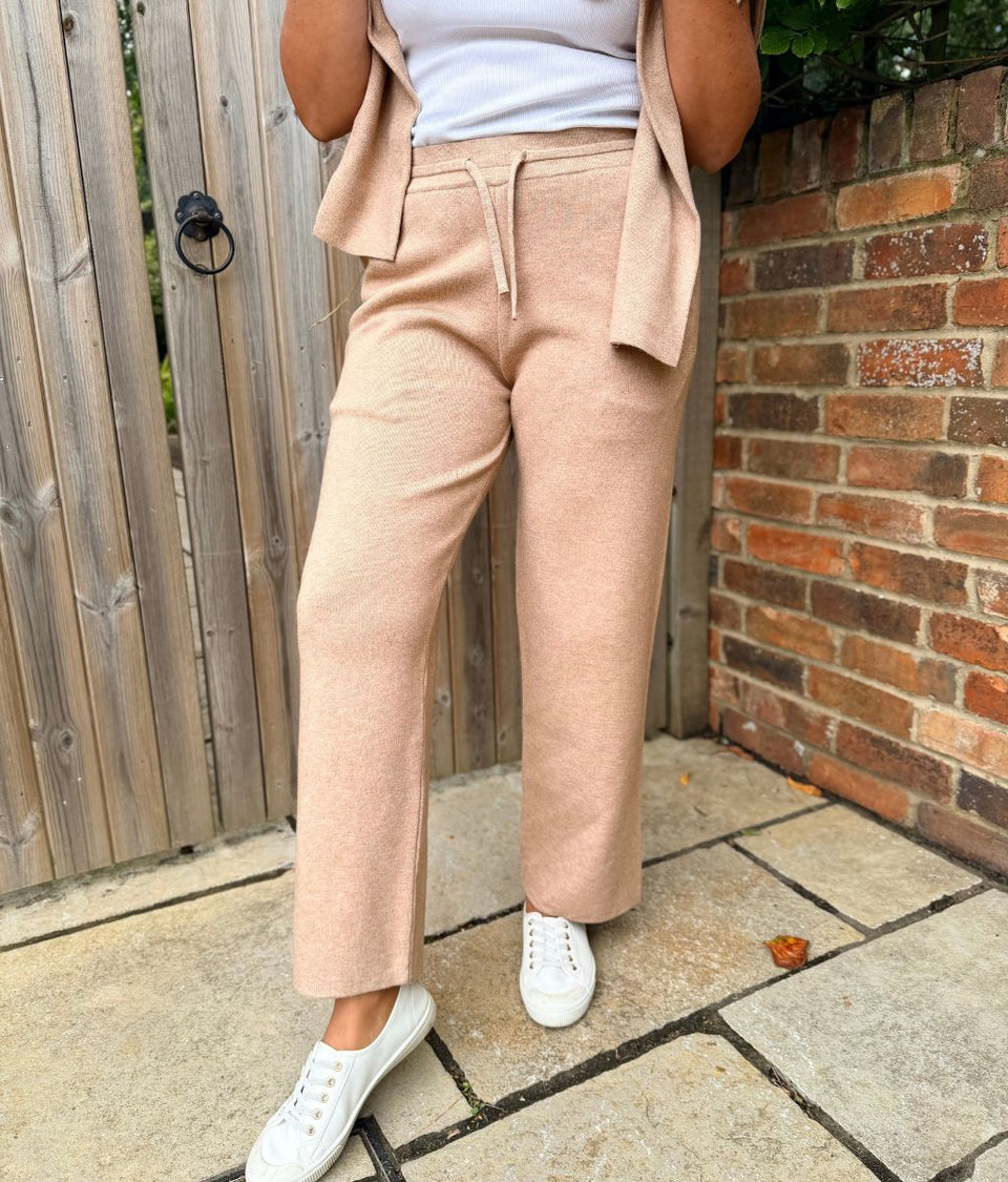 Sand Knitted Joggers Co-Ord