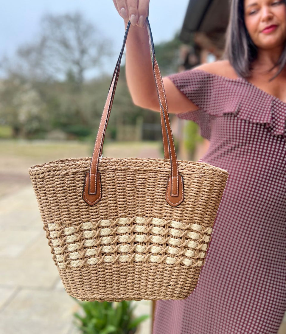 Natural Raffia Shopper Bag