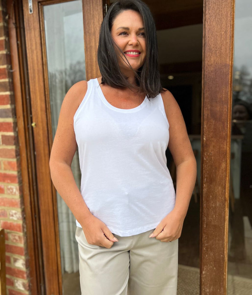 White Relaxed Vest Top