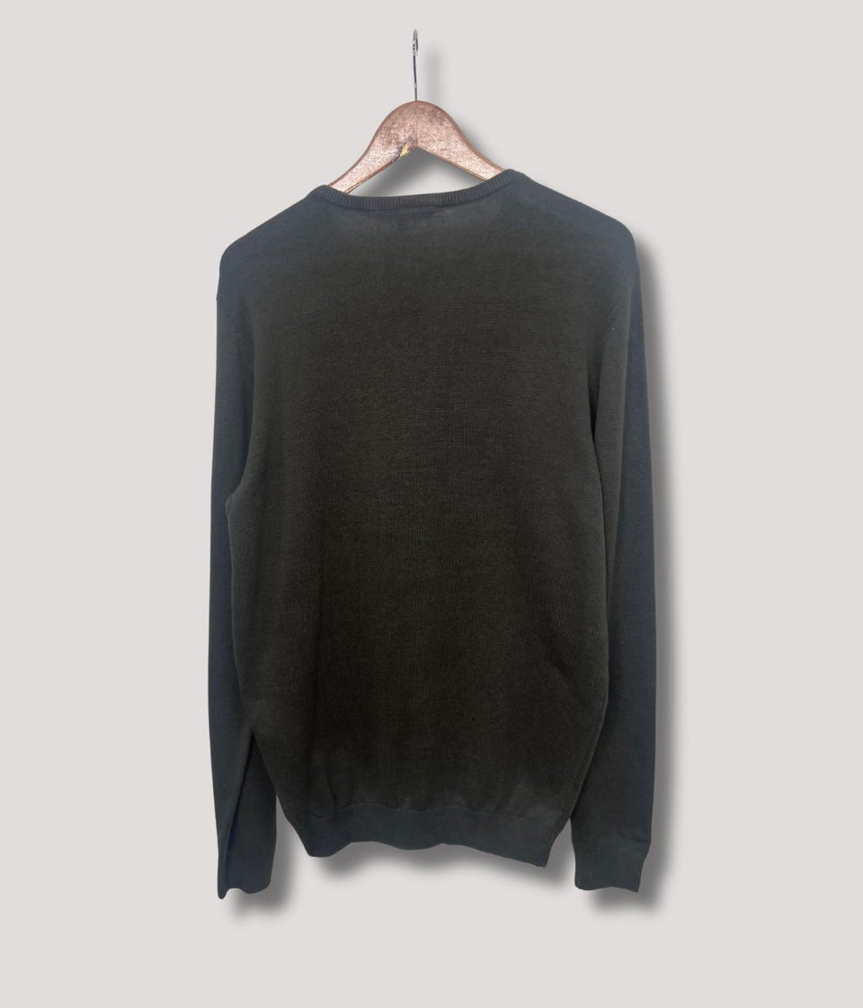 Khaki Mens Cotton Crew Neck Logo Jumper