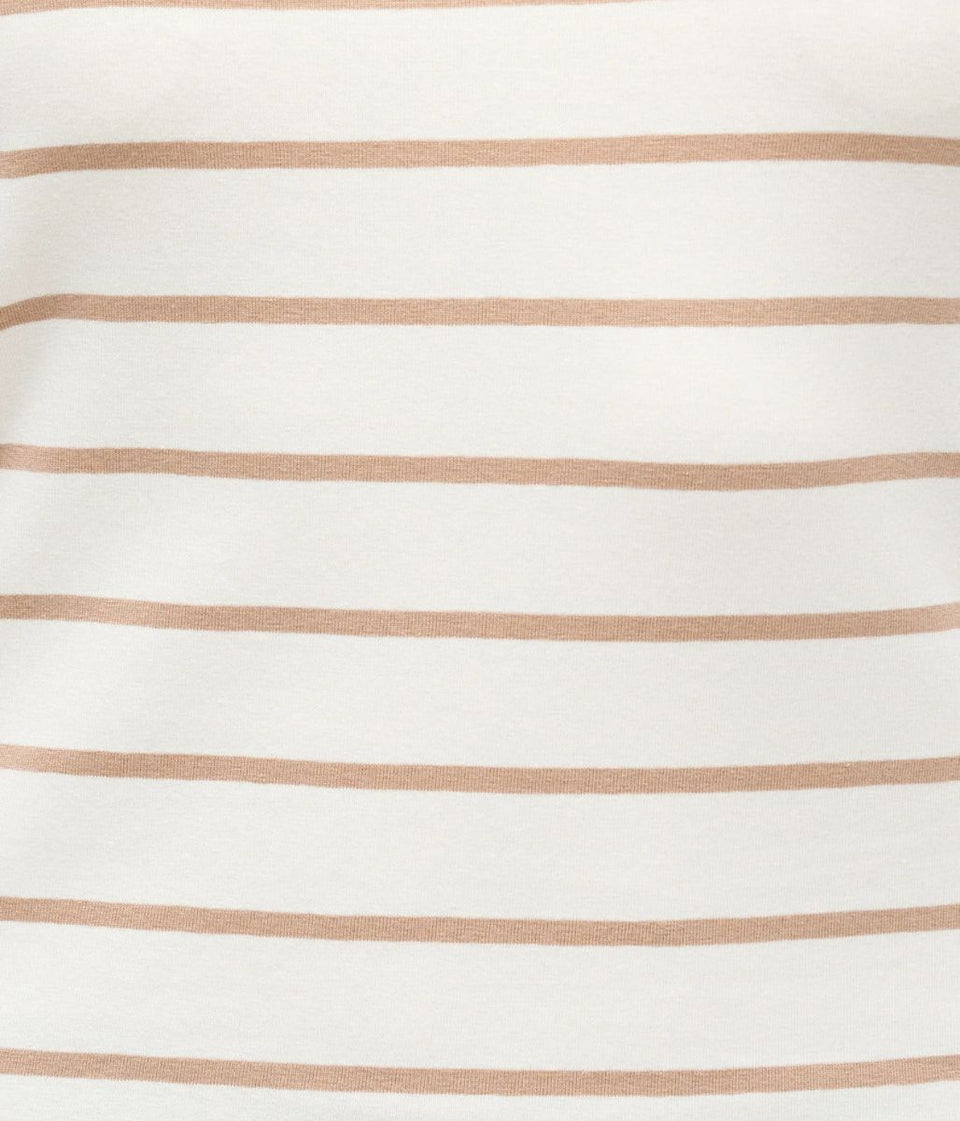 Cream Striped Long Sleeve Top
