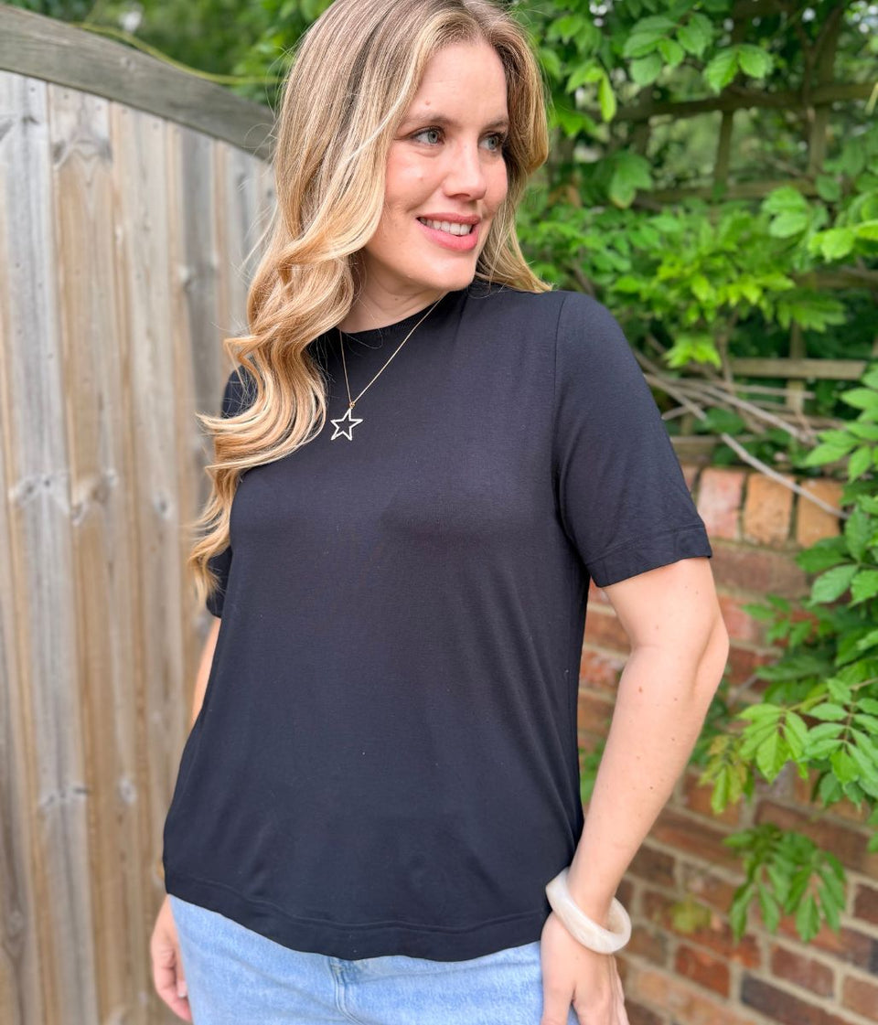 Black Jersey T Shirt