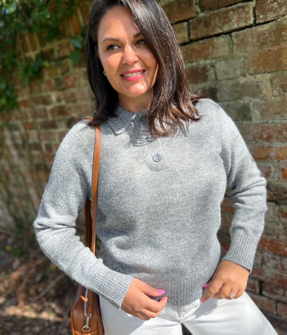 Grey Collared Jumper
