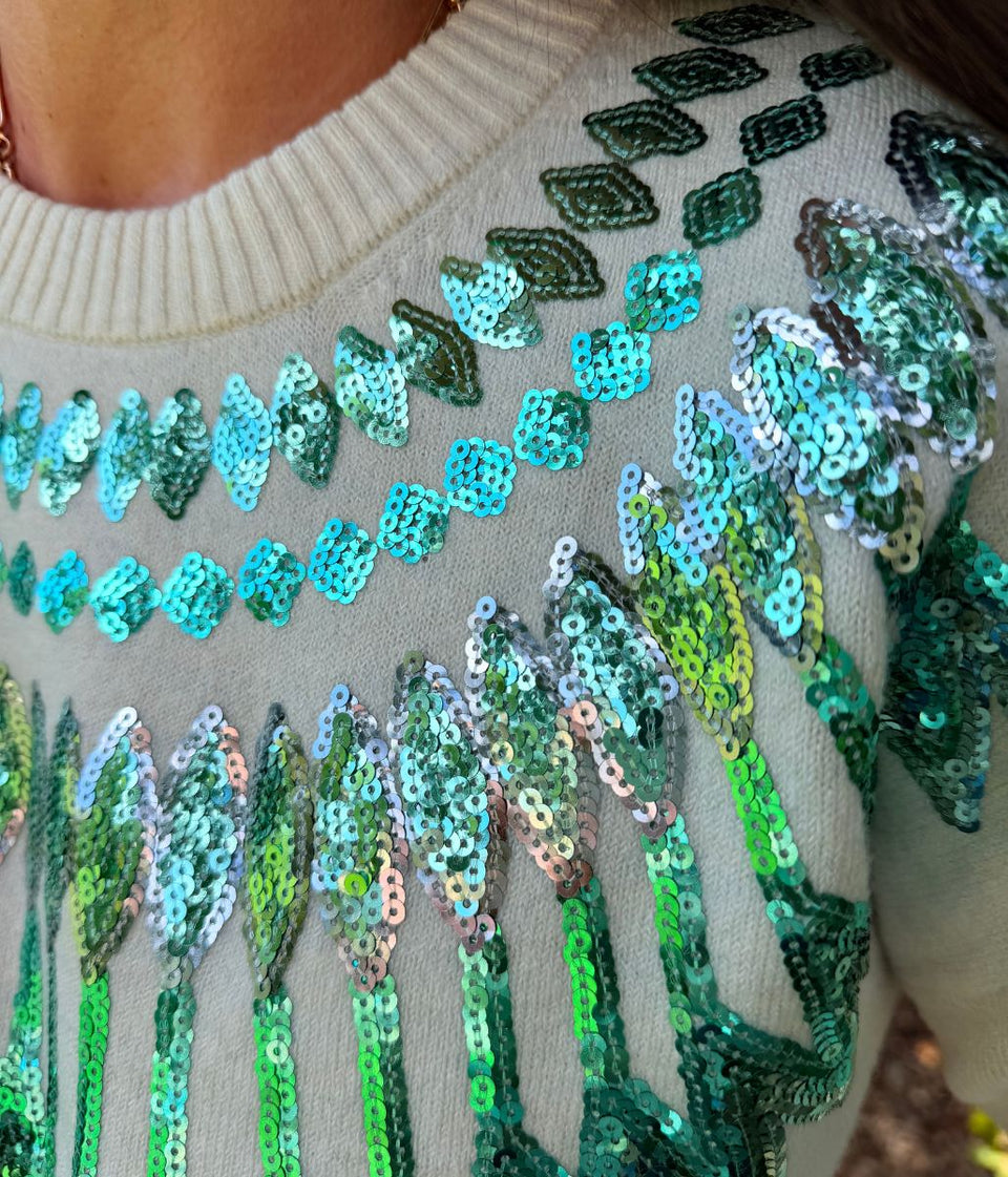 Ecru Fairisle Sequin Jumper
