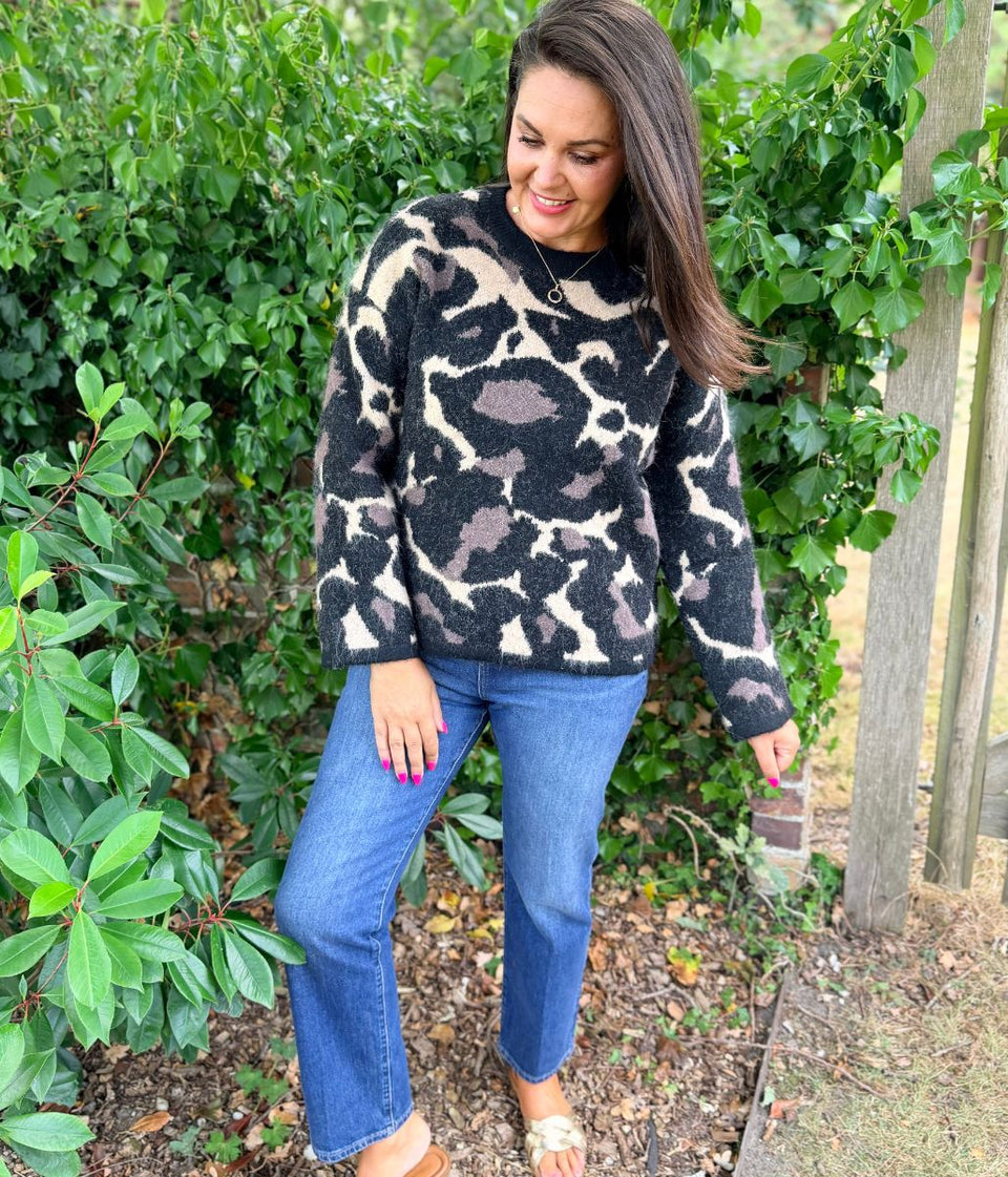 Jacquard Camo Print Jumper