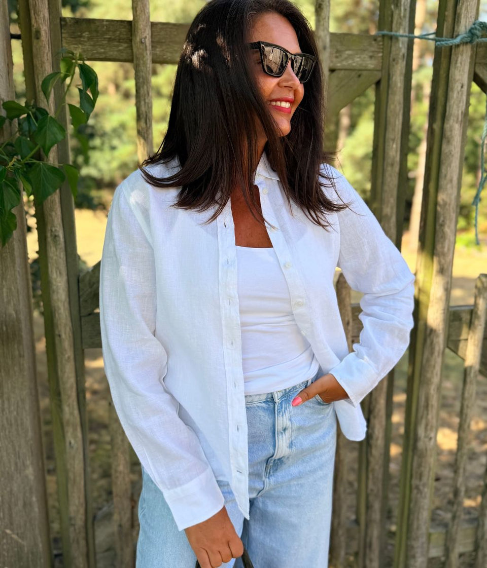 White Wren Slim Fit Linen Designer Shirt