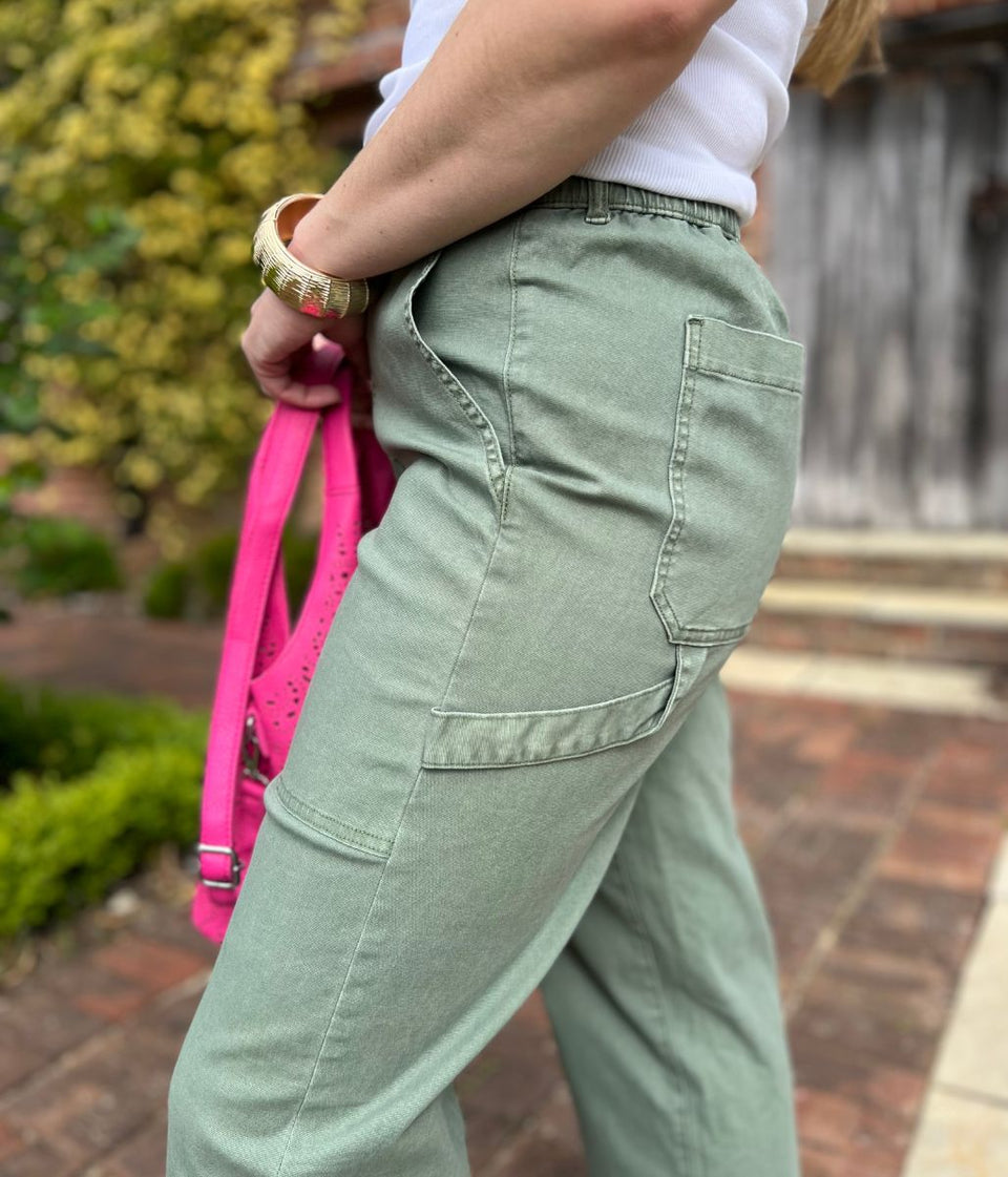 Green Carpenter Straight Leg Trousers