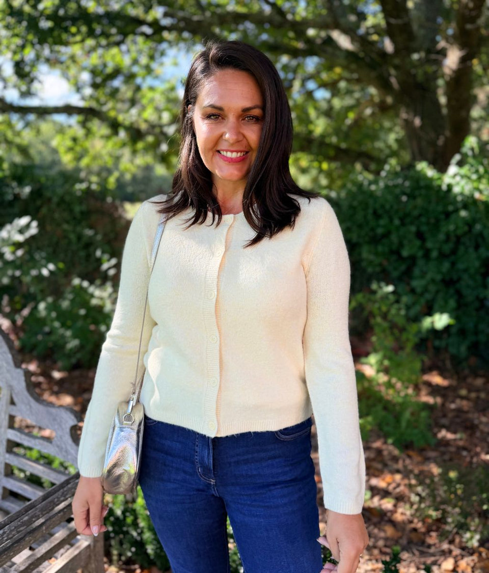 Yellow Round Neck Soft Cardigan