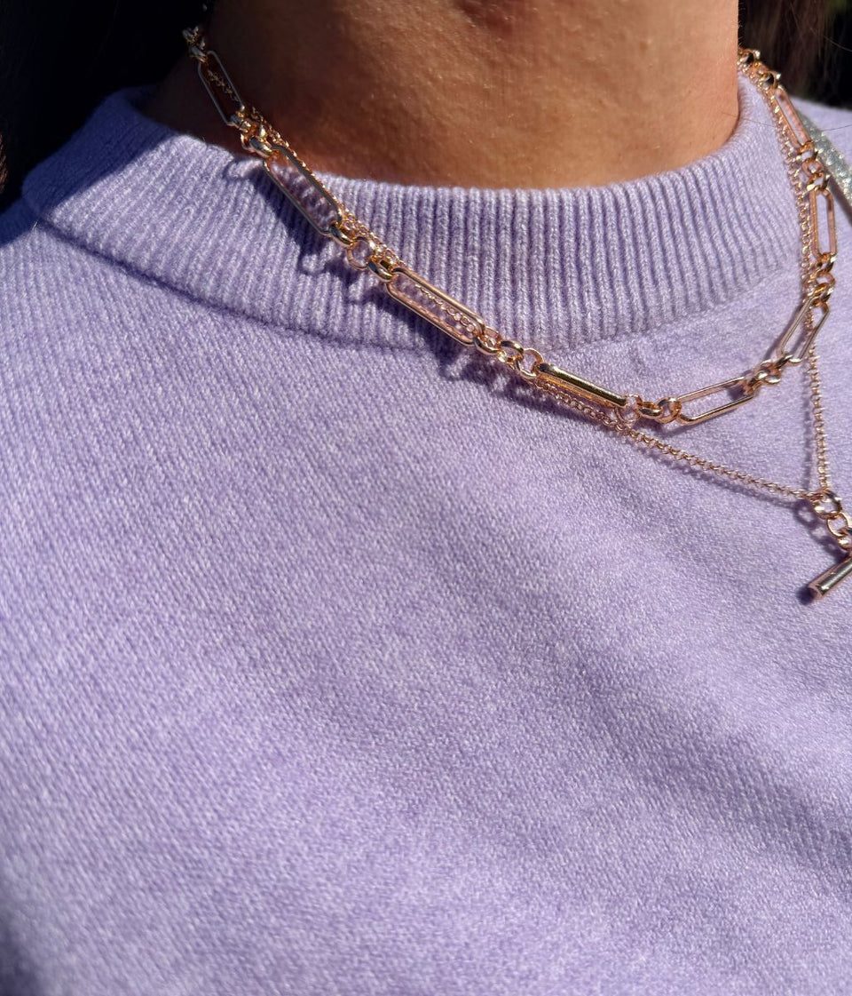 Lilac Air Yarn Crew Neck Jumper