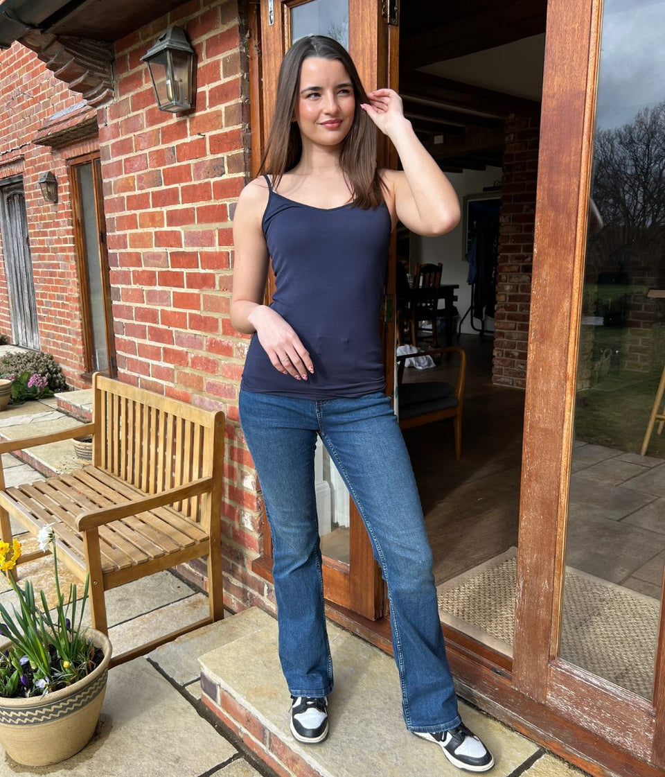 Navy V Neck Cami Top