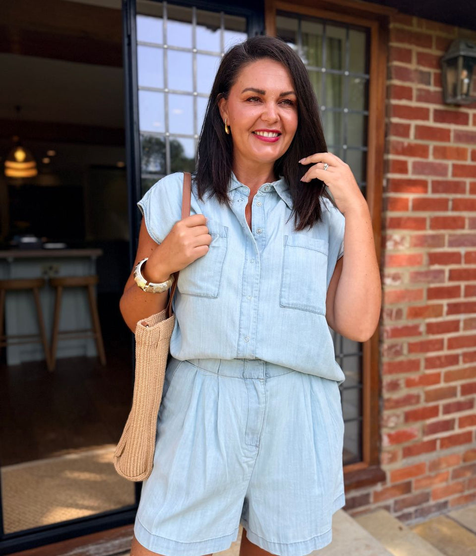 Chambray Sleeveless Shirt