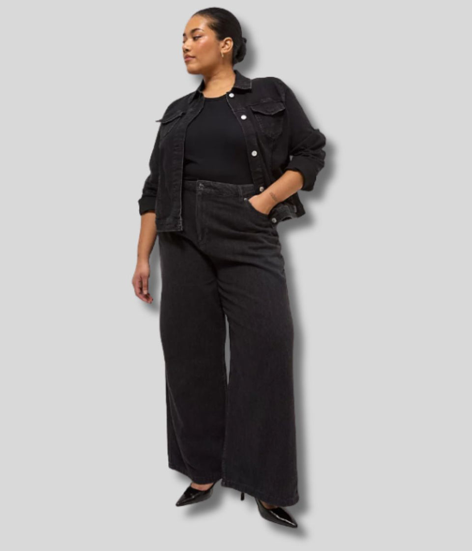 Charcoal Wide Leg Jeans