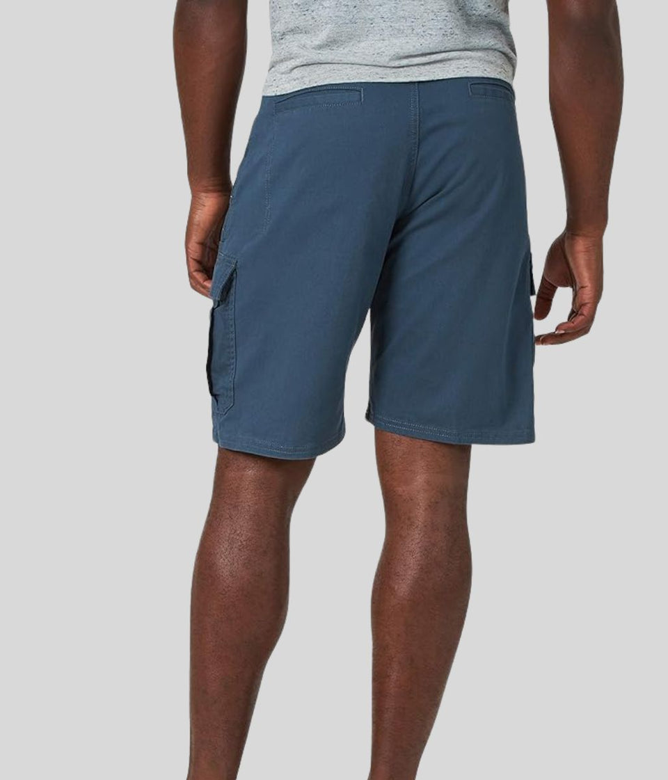 Mens Blue Relaxed Fit Cargo Shorts