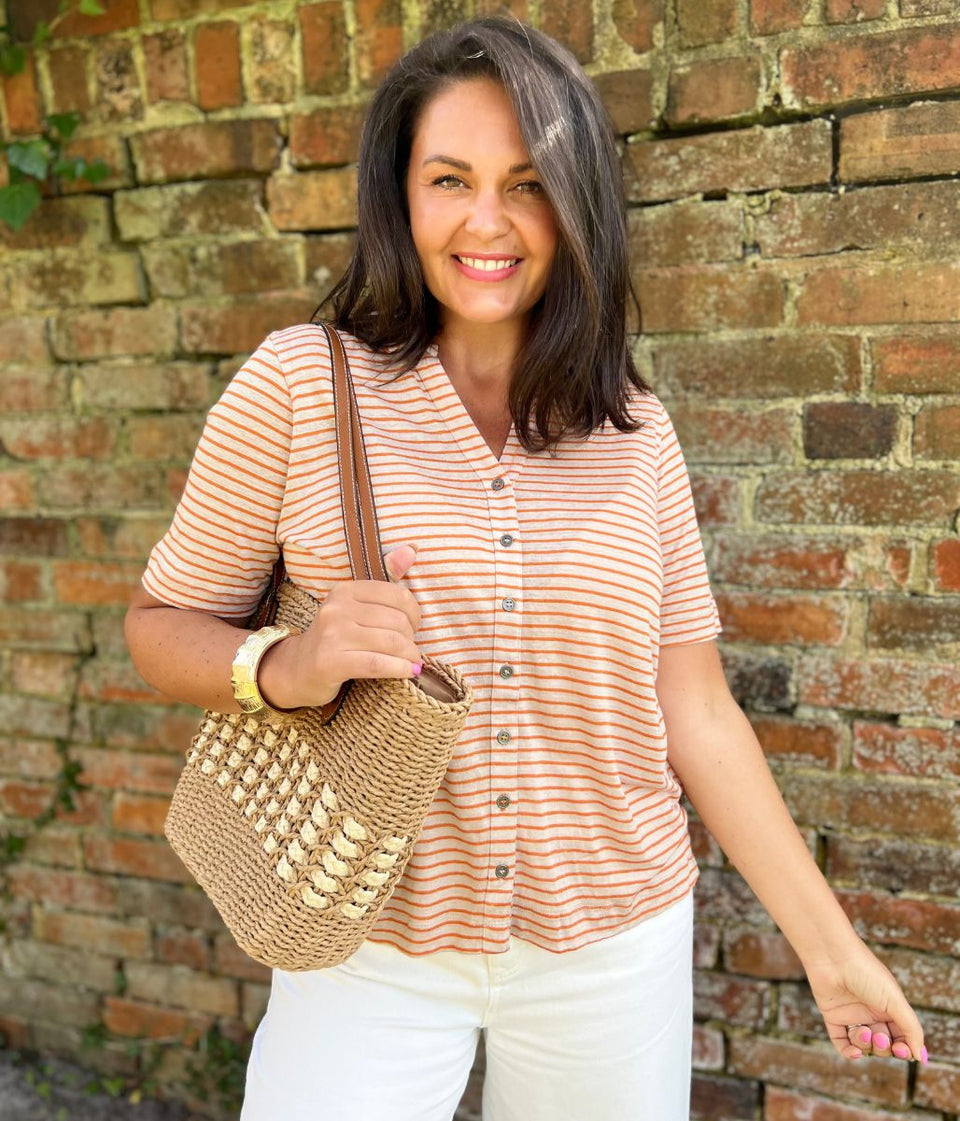 Charlie Linen Striped Short Sleeve Shirt