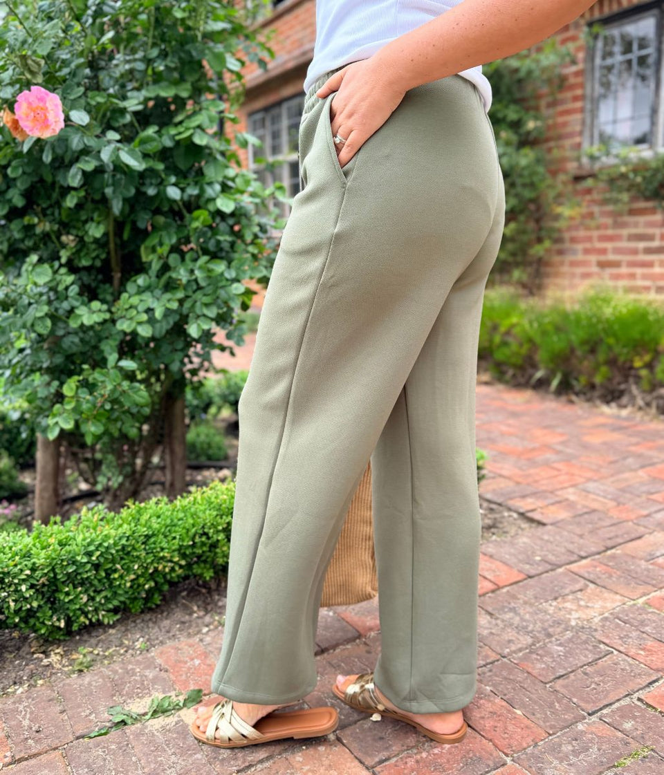 Green Wide Leg Joggers