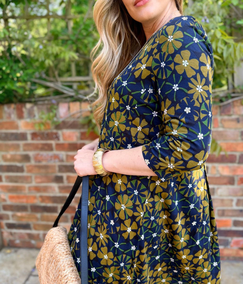 Olive Witch Hazel Printed Jersey Dress
