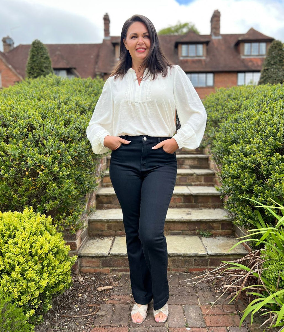 Cream Rachel Pintuck Blouse