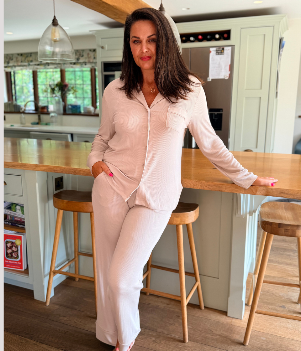 Fawn Ribbed Stretch Pyjama Set