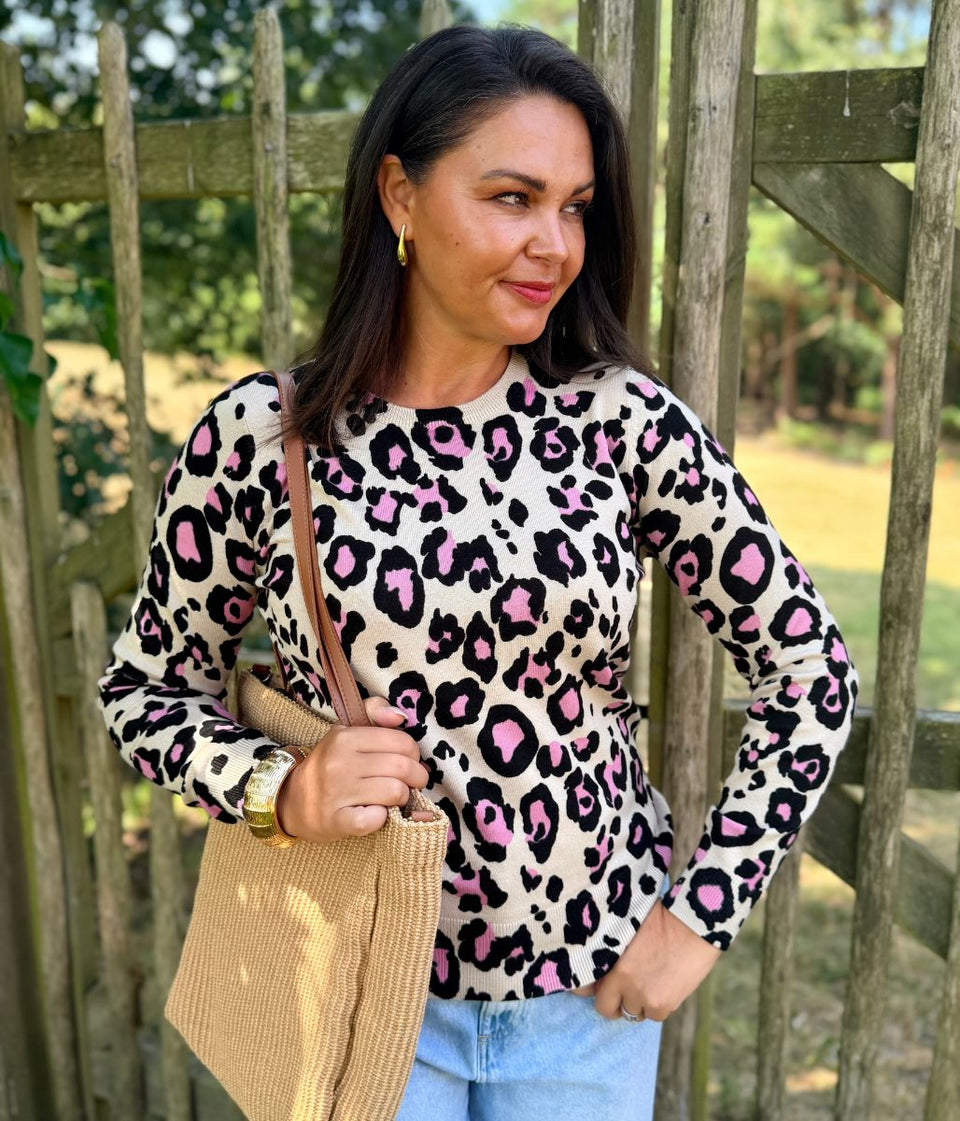 Leopard Print Lightweight Jumper