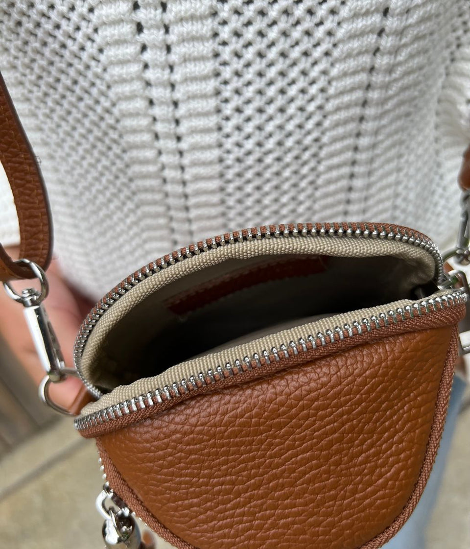 Genuine Brown Leather Crossbody Bag