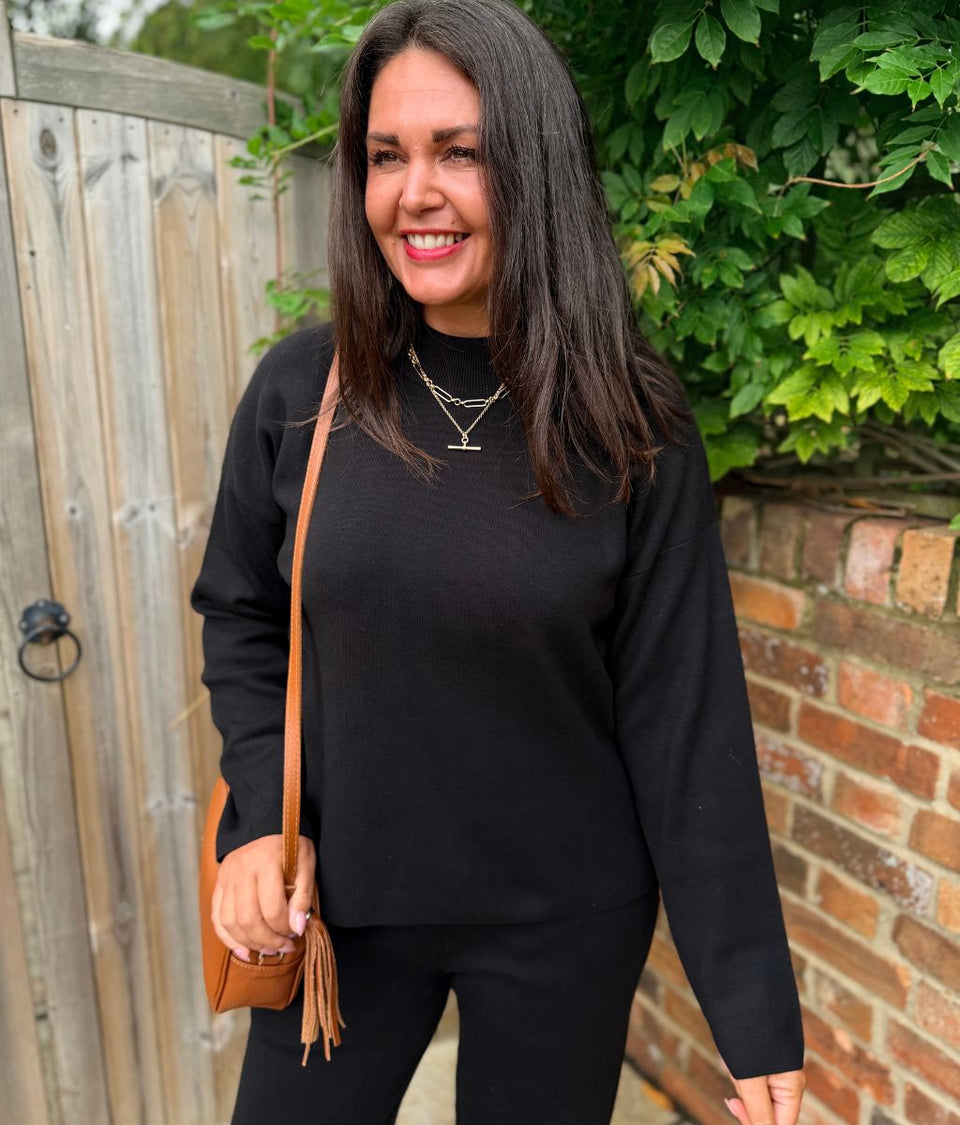 Black Knitted Jumper Co-Ord