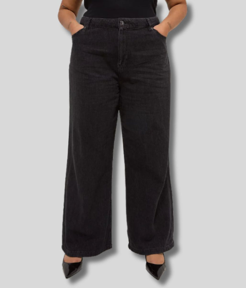 Charcoal Wide Leg Jeans