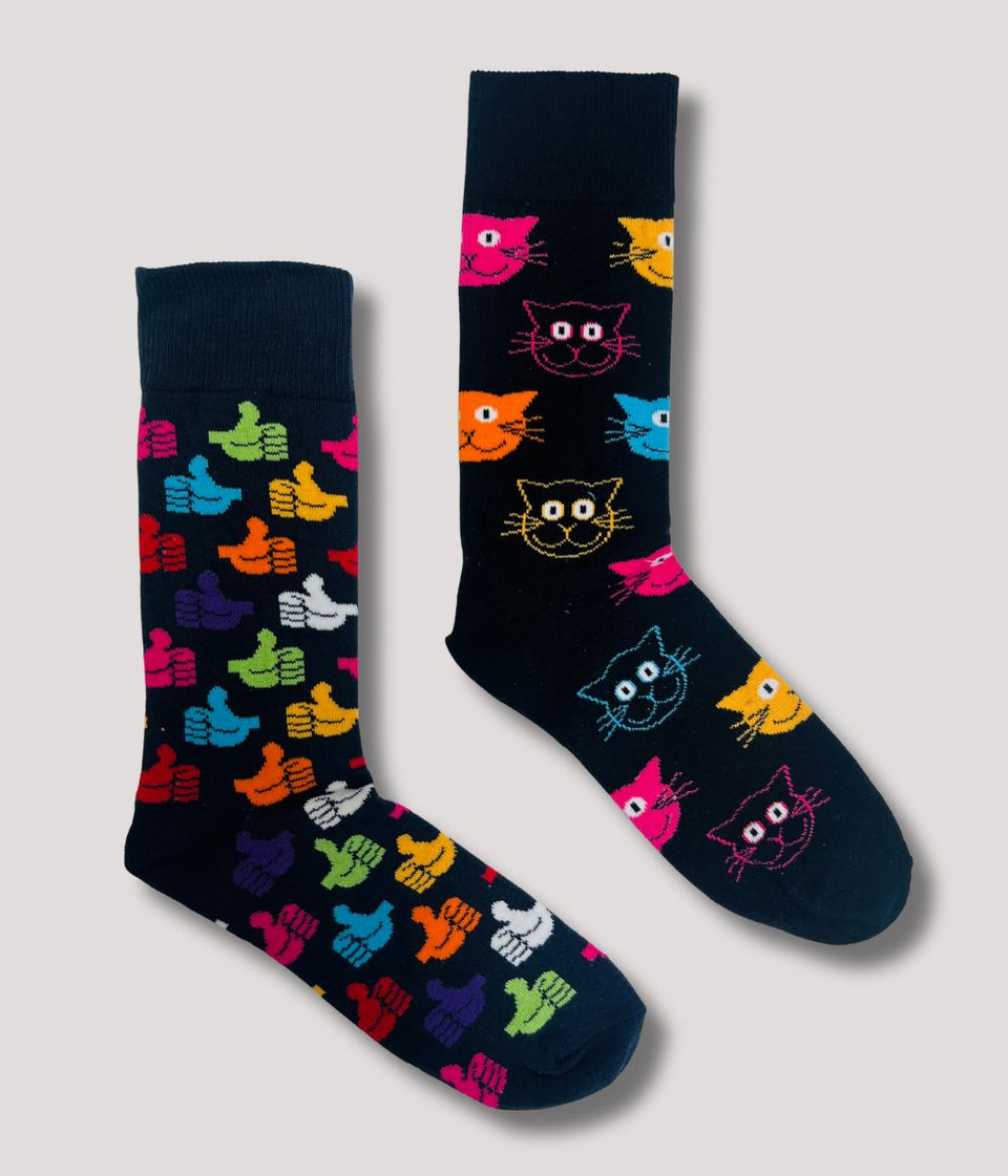 Happy Socks 2 Packs Thumbs Up & Cats
