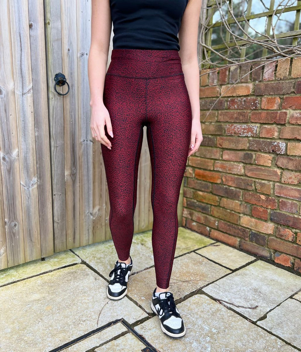 Deep Red Animal Print Good Move High Waisted Leggings