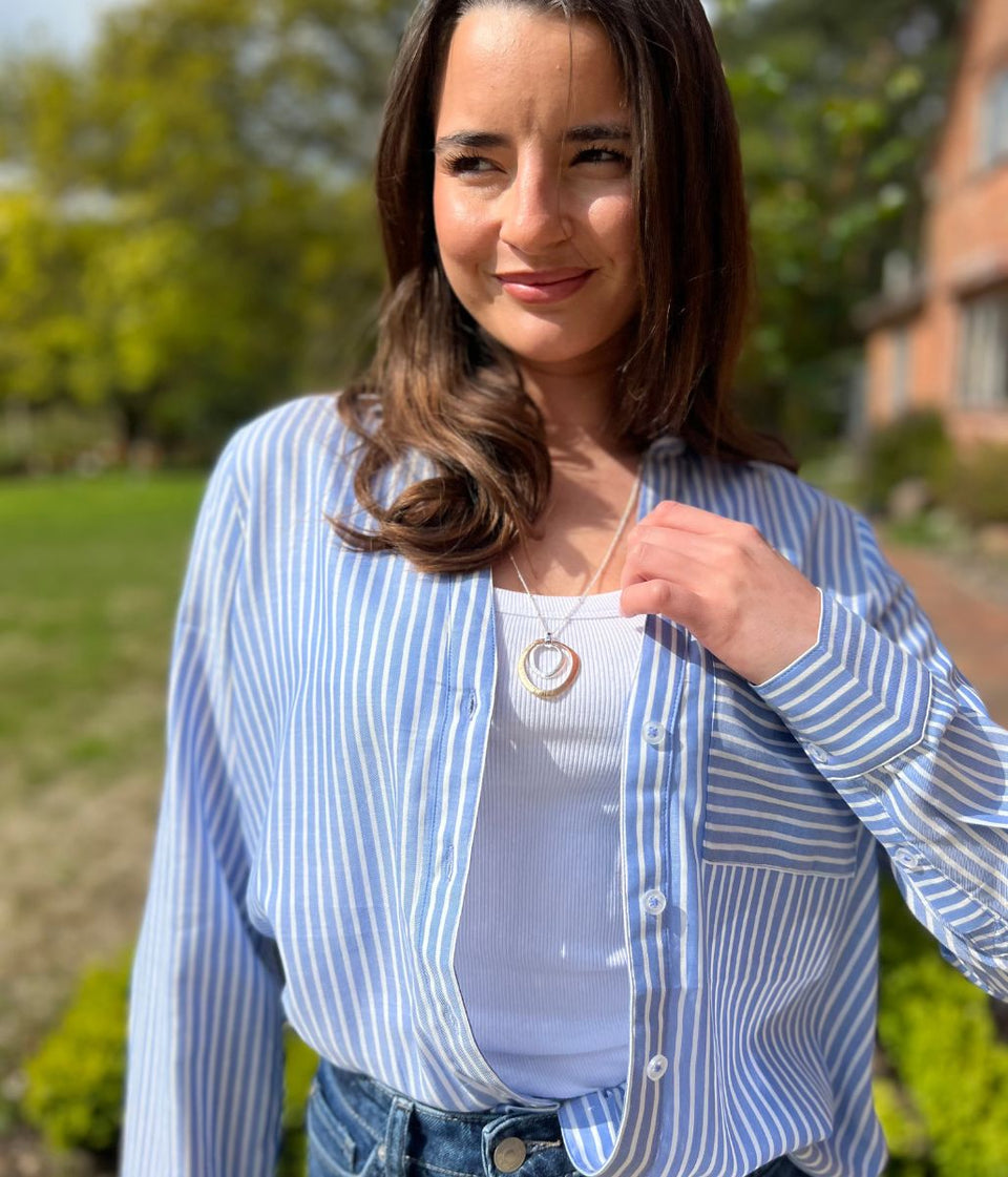 Blue Striped Soft Relaxed Shirt