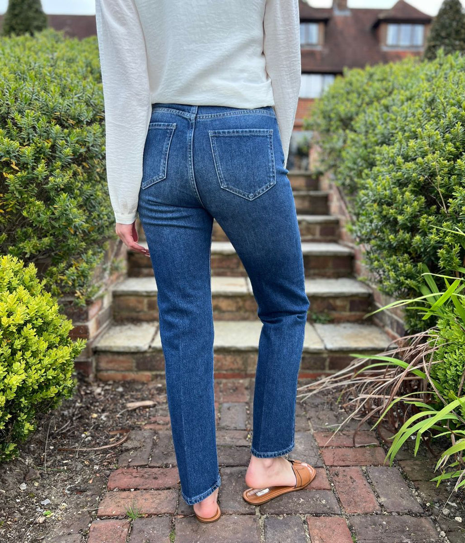 Dark Denim Slim High Rise Jeans