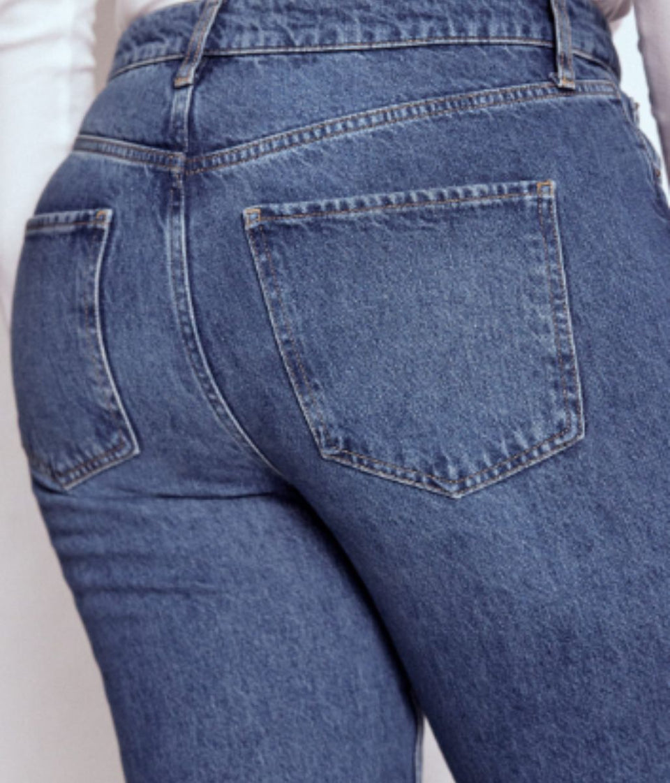 Mid Vintage High Rise Straight Leg Jeans