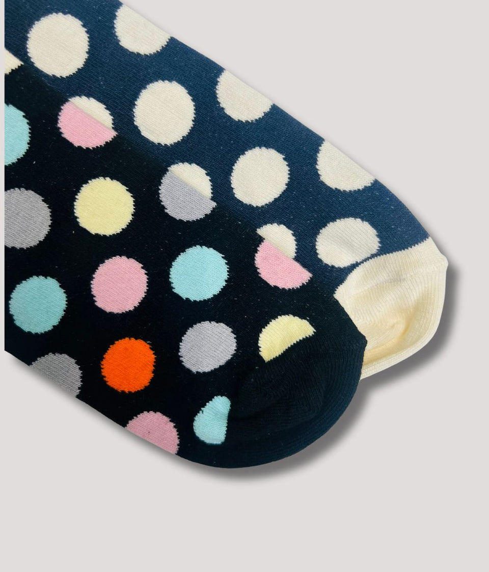 Happy Socks 2 Packs Black & Navy Spots
