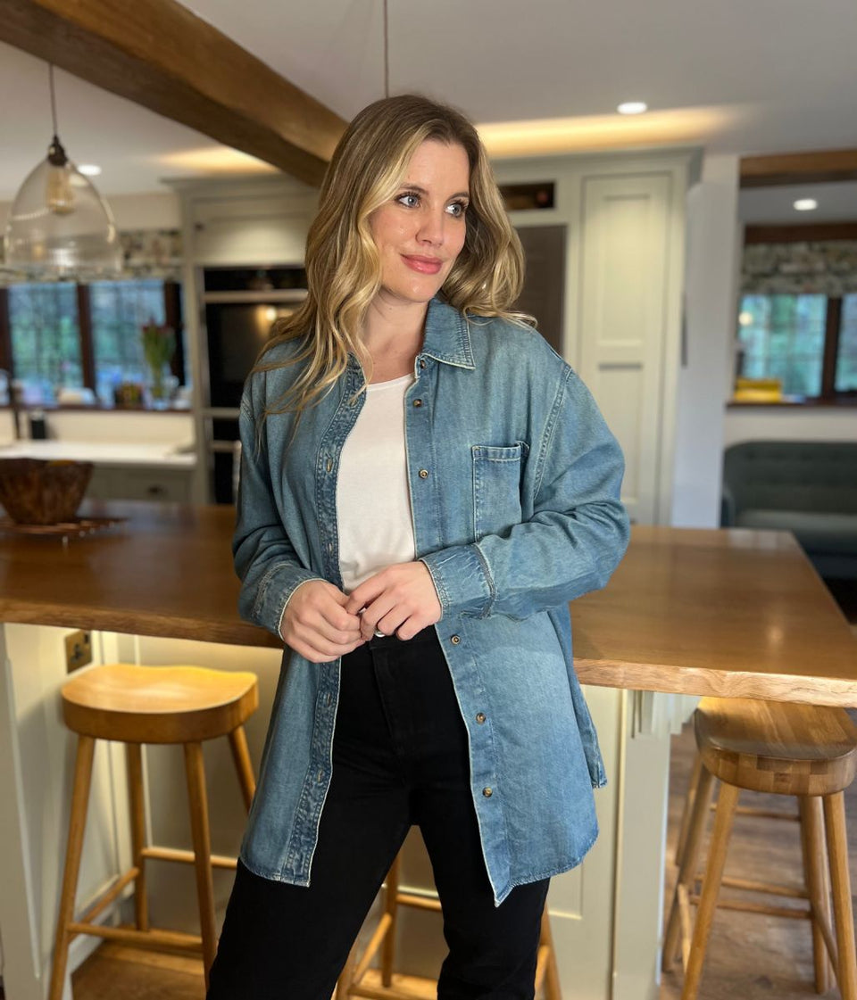 Light Blue Oversized Denim Shirt