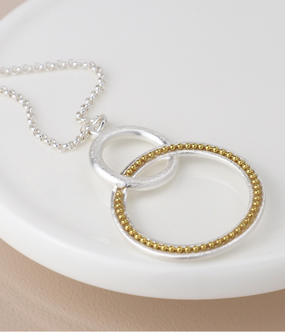POM Silver Plated Double loop Necklace