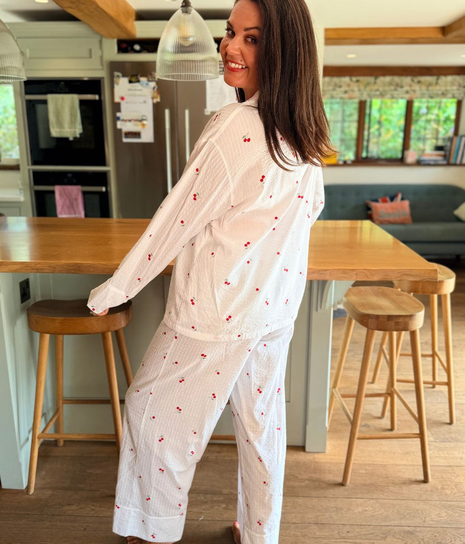 Cherry Print Cotton Modal Pyjama Set