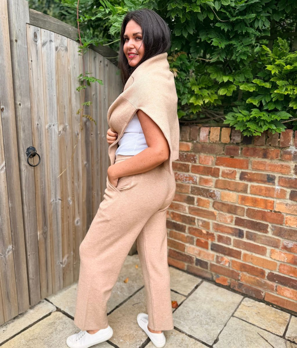 Sand Knitted Joggers Co-Ord