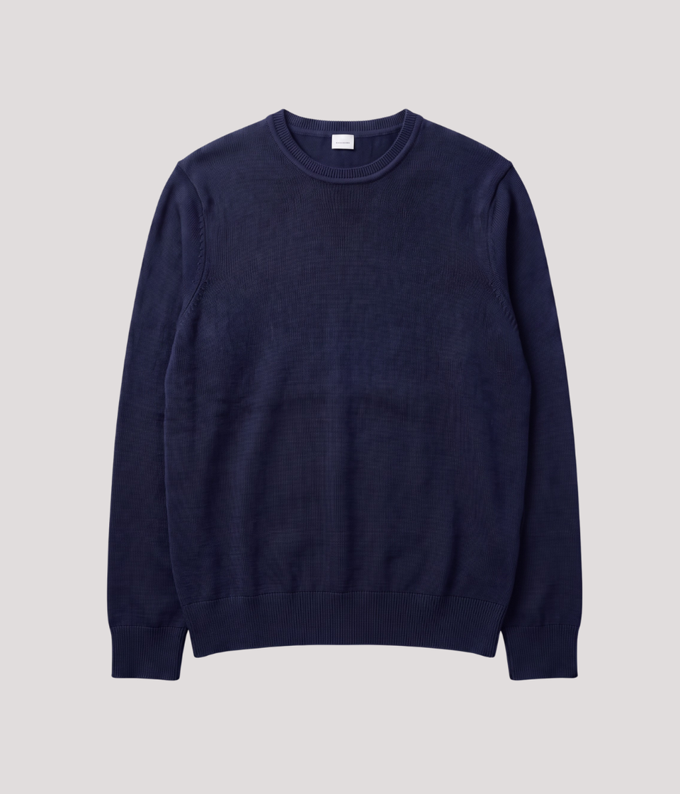 Navy Cotton Crew Neck Jumper
