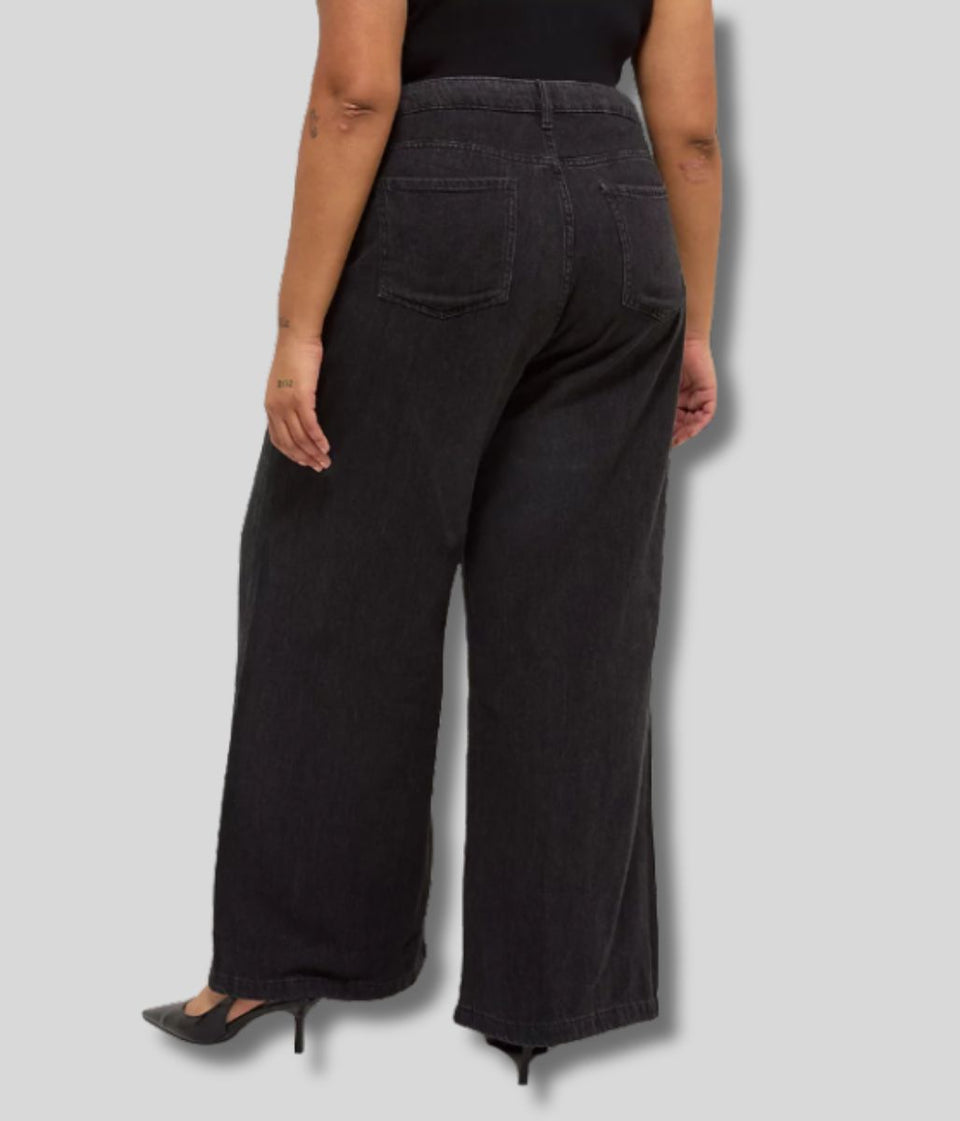 Charcoal Wide Leg Jeans