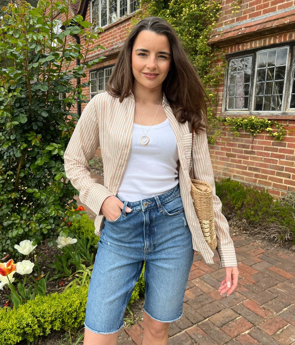 Brown Striped Soft Relaxed Shirt