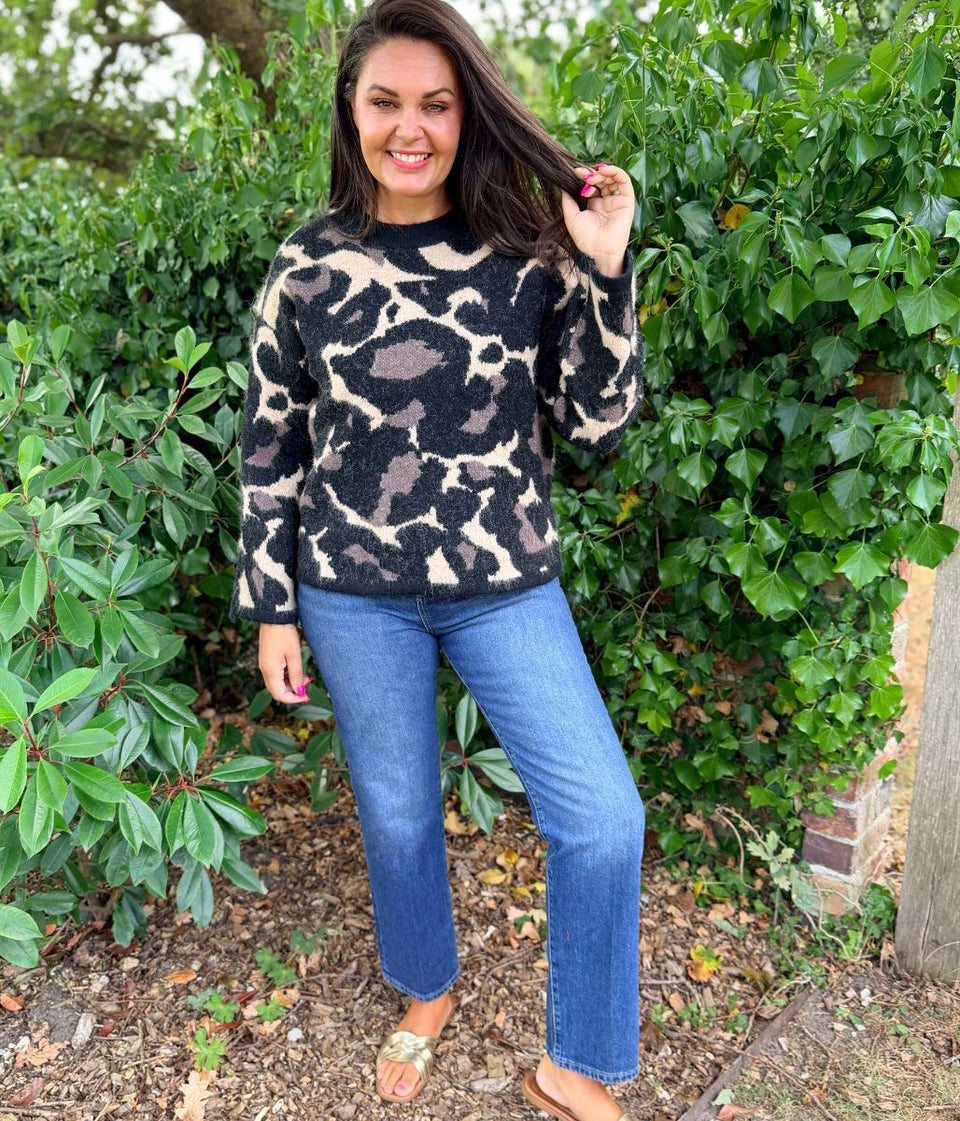 Jacquard Camo Print Jumper