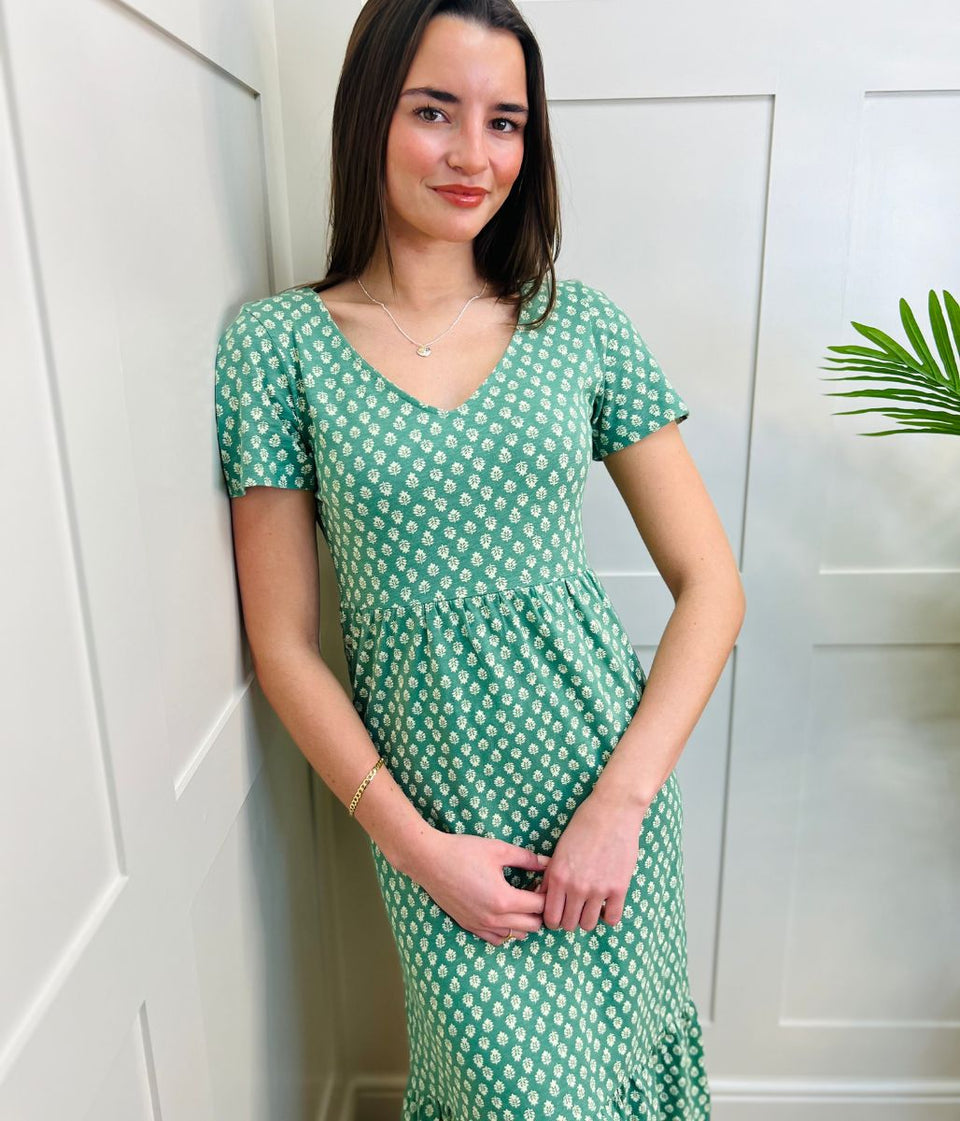 Green Emily Cotton Jersey Dress