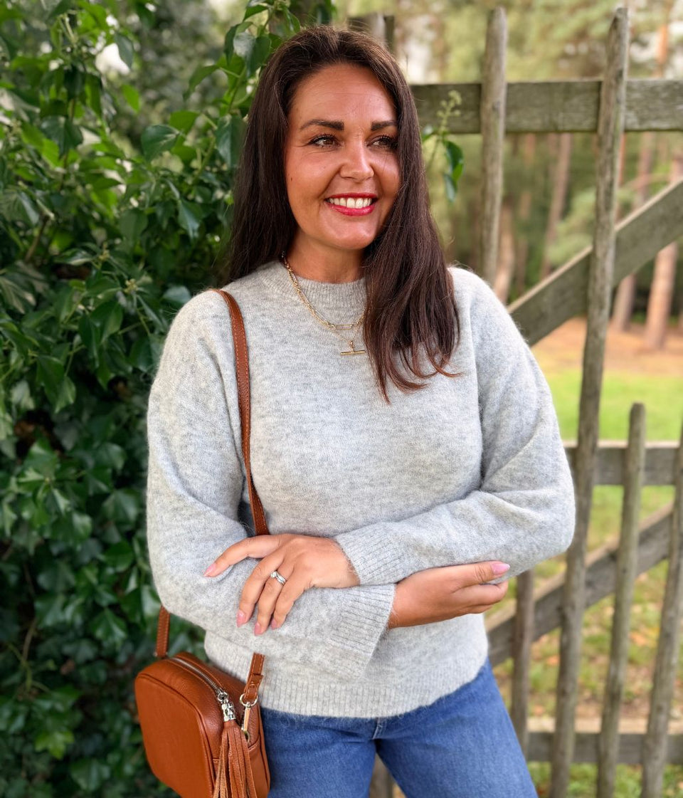 Grey Alpaca Wool Blend Jumper