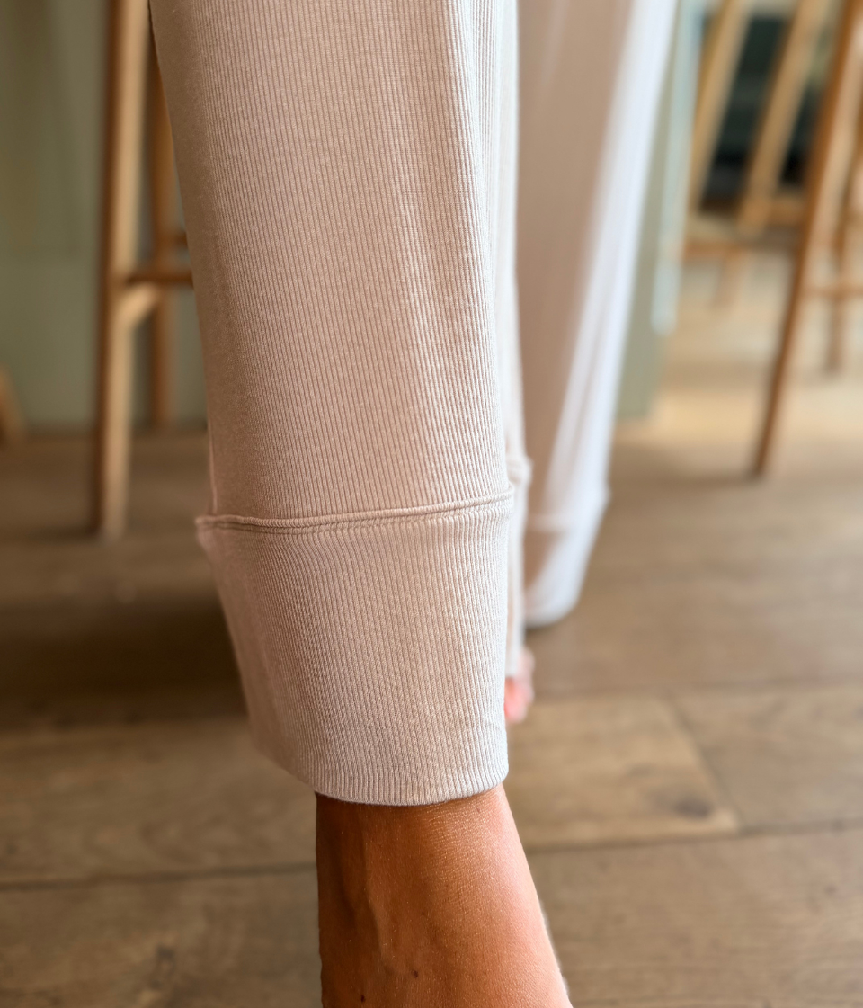 Fawn Ribbed Stretch Pyjama Set