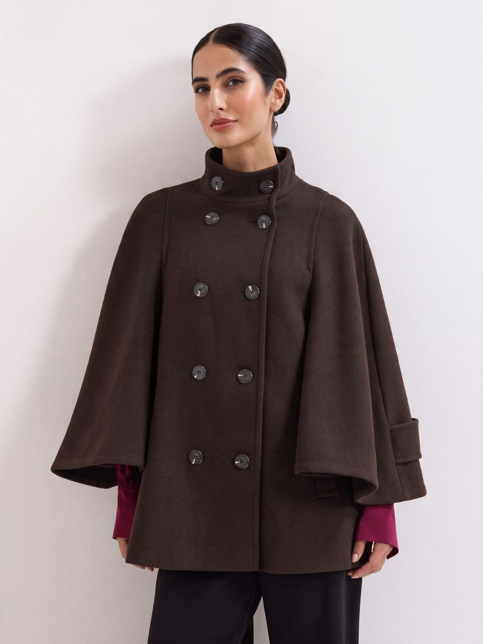 Chocolate Brown Katlin Cape Coat