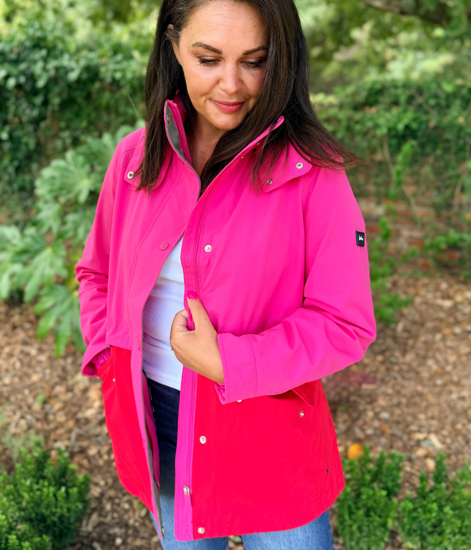 Pink & Red Right as Rain Waterproof Coat